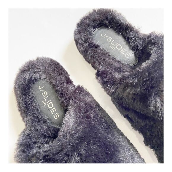J Slides Scarlett Faux Fur Slippers size 7 - Picture 5 of 10